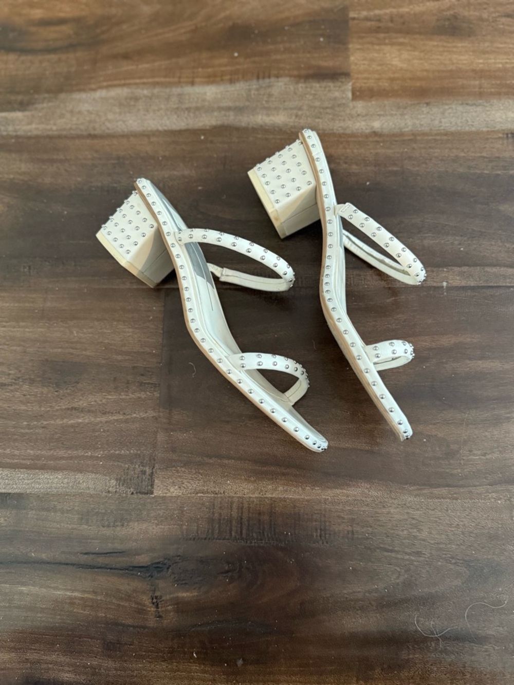Dolce Vita Ivory Studded Double-Strap Slide Sandals - Picture 3 of 5